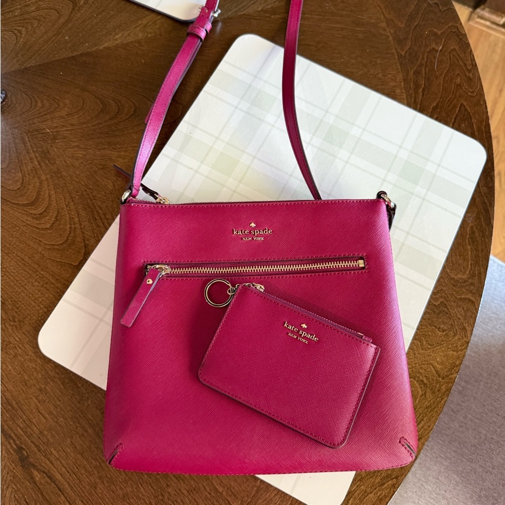 Kate Spade Fuchsia Crossbody Bag with Pouch